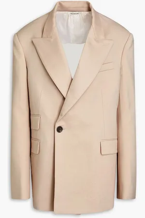 Peter Do Double-breasted cutout twill blazer - Neutral