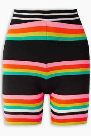 Christopher John Rogers Striped wool-blend shorts