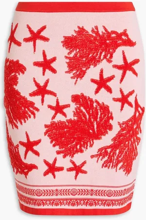 VERSACE Jacquard-knit mini skirt - Pink