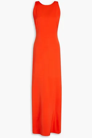 RONNY KOBO Eliah twist-back satin gown - Orange
