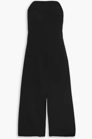 tibi Strapless silk midi dress