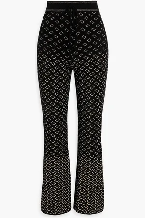 Diane von Furstenberg Verdi metallic jacquard-knit flared pants