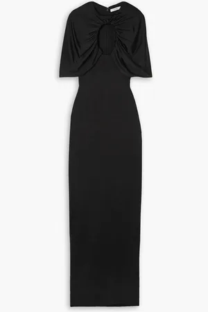 ET OCHS Cape-effect cutout ruched stretch-jersey gown