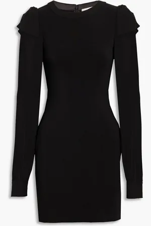 SALONI Lola silk chiffon-paneled ponte mini dress
