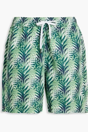 ONIA Charles mid-length printed swim shorts - Green