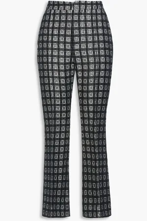 Marni Checked jacquard flared pants - Gray