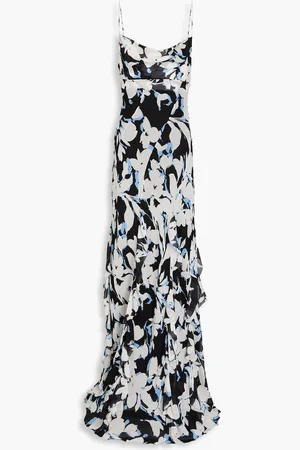 Nicholas Ruffled printed silk-georgette gown