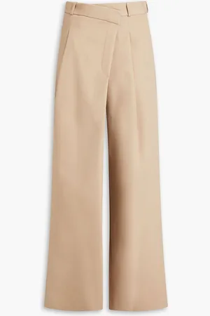Simkhai Tayler pleated wool-blend twill wide-leg pants - Neutral