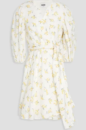 Claudie Pierlot Pleated floral-print slub woven mini dress
