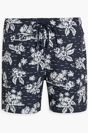 ONIA Printed shell mid-length swim shorts - Blue