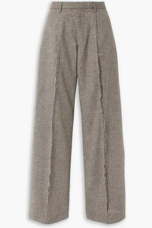 R13 Distressed wool wide-leg pants - Neutral
