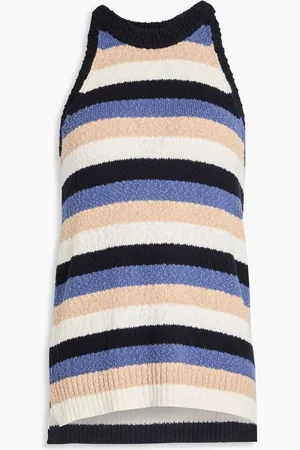 AUTUMN CASHMERE Striped cotton top - Blue