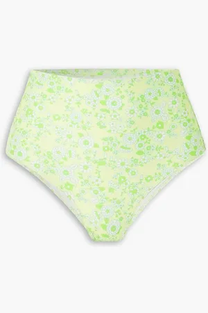 FAITHFULL THE BRAND Isle floral-print stretch-ECONYL® bikini briefs - Yellow