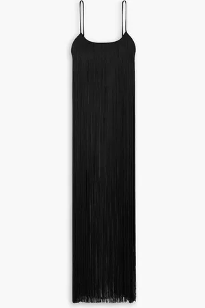 Alexander Wang Fringed stretch-knit cropped top