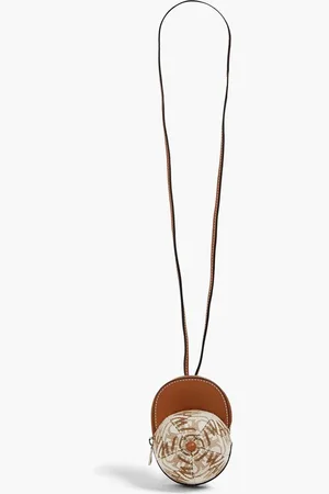 J.W.Anderson Nano Cap jacquard and leather shoulder bag - Brown
