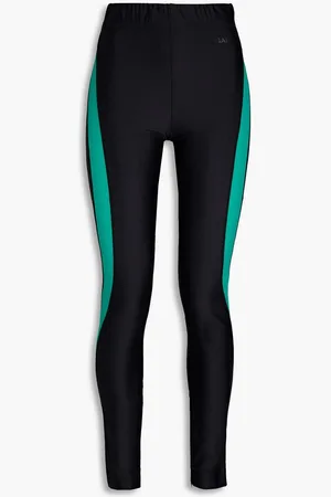 Ganni Two-tone stretch-jersey leggings