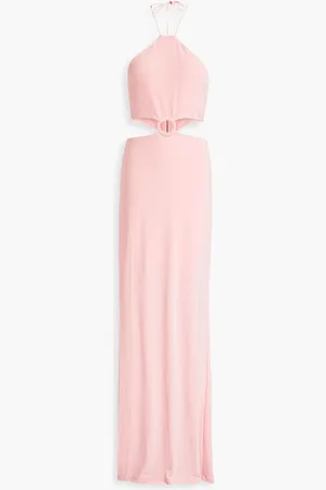 ALICE+OLIVIA Alice Olivia - Marguerite cutout jersey halterneck maxi dress - Pink