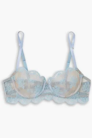 I.D. Sarrieri La Boheme embroidered tulle underwired bra - Blue