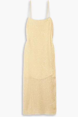 Jason Wu Sequined open-knit midi dress - Yellow