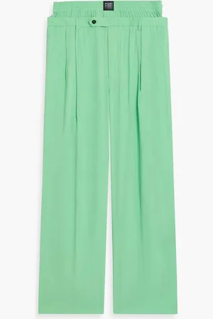 Msgm Layered woven drawstring pants - Green