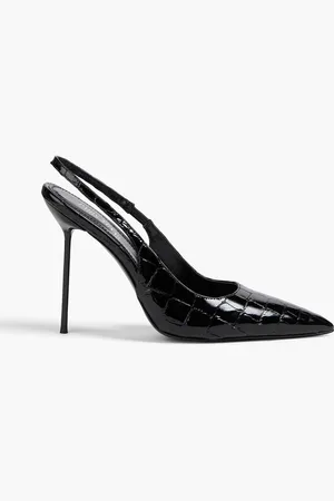 PARIS TEXAS Lidia croc-effect leather slingback pumps
