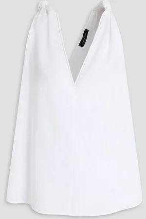 Fabiana Filippi Bead-embellished knotted linen top