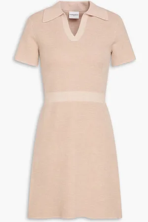Claudie Pierlot Waffle-knit mini shirt dress - Blue
