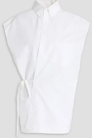 Fabiana Filippi Cotton-poplin wrap top
