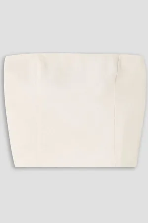 GAUGE81 Tona cropped strapless crepe top - White