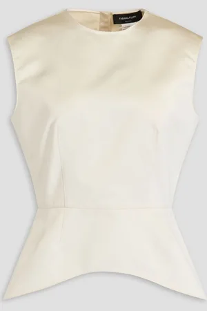 Fabiana Filippi Duchesse-satin peplum top - White