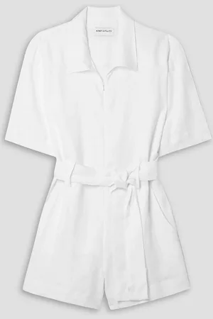 Rivet Utility Influencer belted linen playsuit