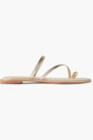 Porte & Paire Metallic leather sandals - Metallic
