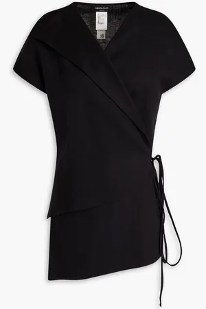 Fabiana Filippi Asymmetric linen wrap top