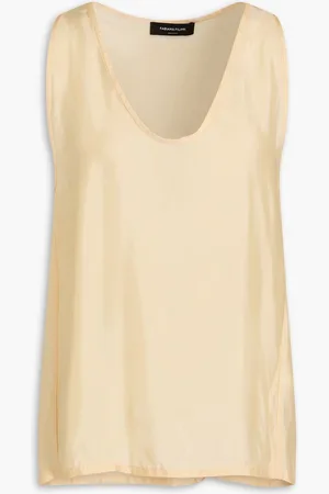 Fabiana Filippi Cupro-blend satin-twill top - White