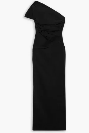16Arlington Reatta one-shoulder gathered crepe gown