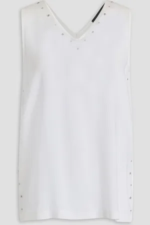 Fabiana Filippi Studded stretch-crepe top