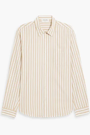 ALEX MILL Mill striped cotton-poplin shirt - Neutral