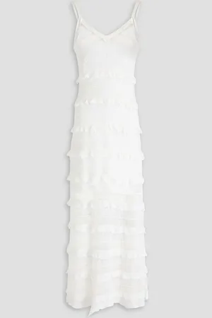 Sandro Ruffled crochet-knit maxi dress
