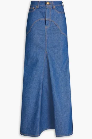ZIMMERMANN Denim maxi skirt - Blue