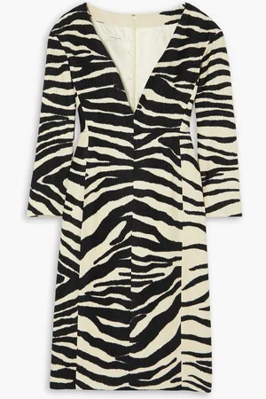 DRIES VAN NOTEN Zebra-print chenille dress