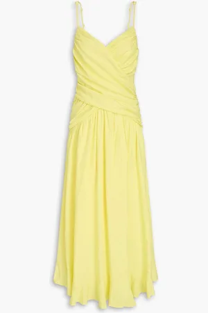 Farm Rio Ruched linen-blend maxi dress