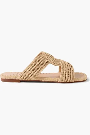 Castaner Prado raffia slides - Neutral