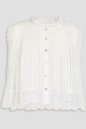 Farm Rio Broderie anglaise cotton top - White