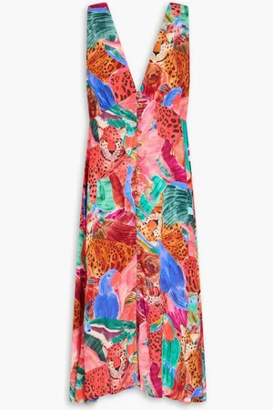 Farm Rio Printed crepe midi dress