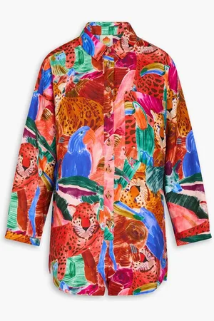 Farm Rio Printed linen playsuit