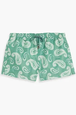 Jacquemus Short-length paisley-print ripstop swim shorts - Green