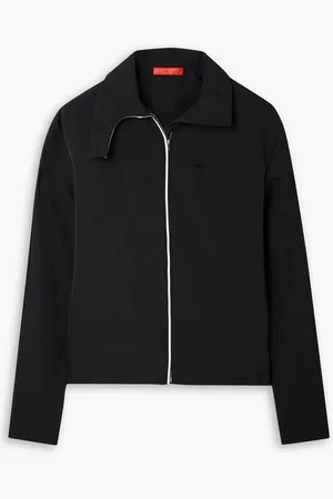 Commission Tennis striped stretch-crepe track jacket