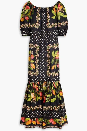 Farm Rio Floral-print cotton-voile midi dress