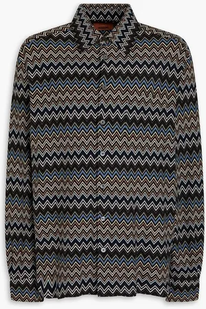 Missoni Crochet-knit cotton shirt - Blue