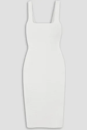 GOOD AMERICAN Scrunchie cloqué midi dress - White